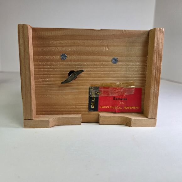 Vintage Reuge Swiss Chalet Music Box Jewelry Trinket Holder – Edelweiss Song - Picture 8 of 12